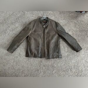 Whetblu brown leather biker jacket